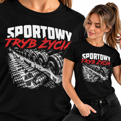 KOSZULKA DAMSKA  NA SIŁOWNIĘ   SPORTOWY TRYB ŻYCIA